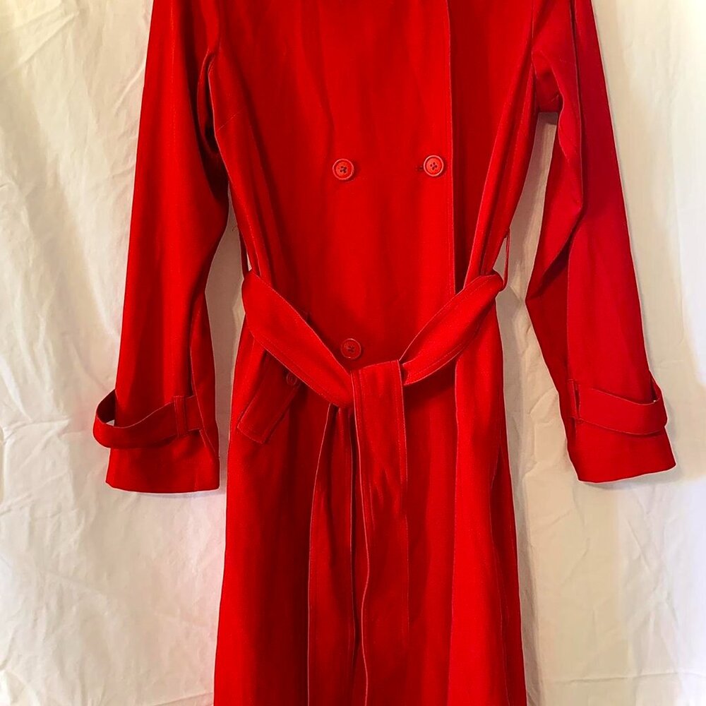 Brooke Shields Timeless Red Trench Coat With Belt